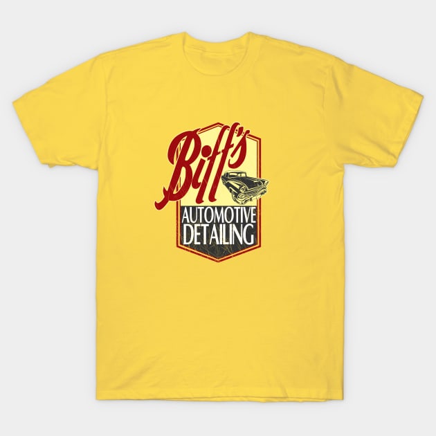 Biff's Auto Detailing - distressed T-Shirt by spicytees